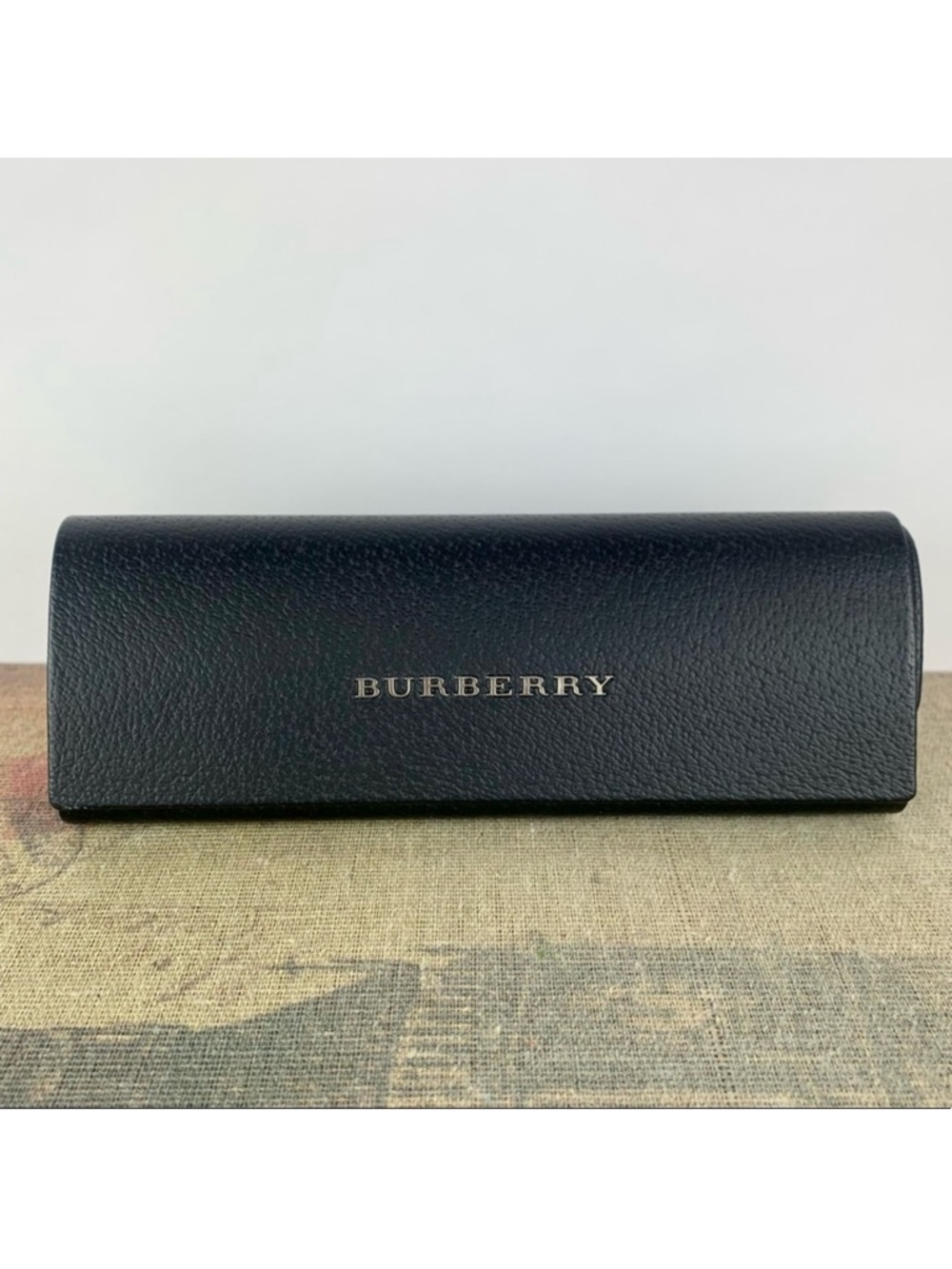 Authentic Burberry Black Leather Eyeglasses Case